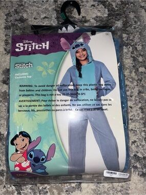 Disney Spirit Halloween Kids Stitch Plush Costume Hoodie Size Large 12-14